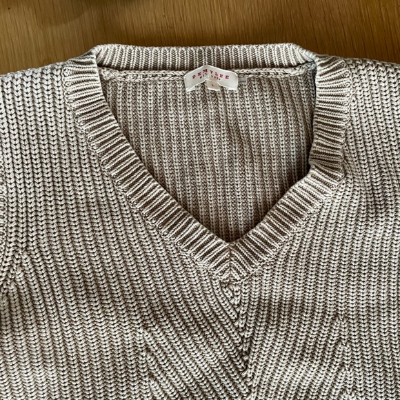 Cotton, cream/tan sweater vest, large - Picture 6 of 6